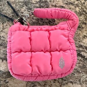 Free People Pink Quilted Wristlet Mini Bag